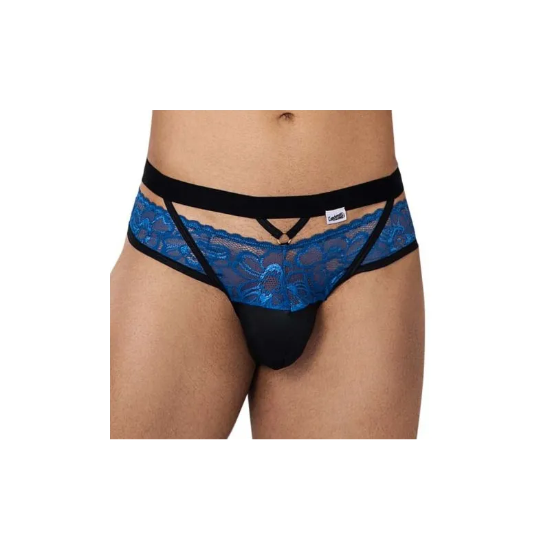 CandyMan Jockstrap Dentelle Lalita Noir et Bleu